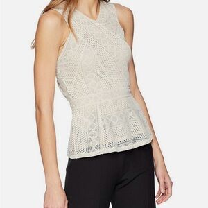 BCBGMaxAzria Cream Crochet Top